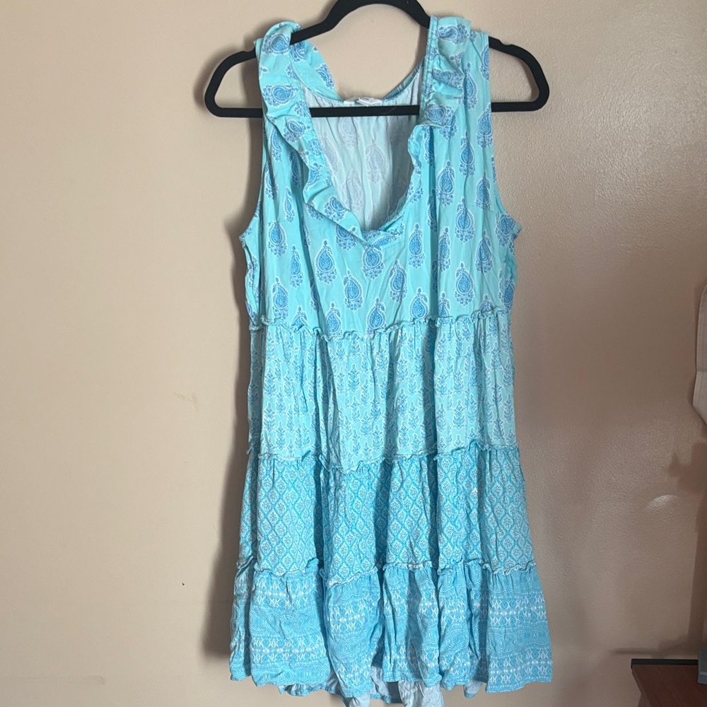 Crown & Ivy Blue Paisley Dress